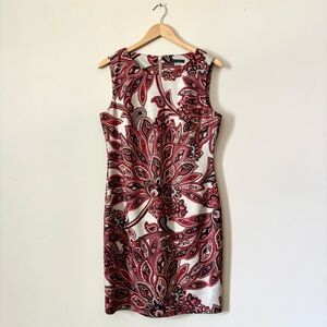 Tommy Hilfiger Paisley Print Sleeveless Stretch Sheath Dress